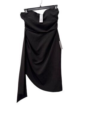 New Jewel Badgley Mischka Womens Size 12 Black Strapless Asymmetrical Hem Dress